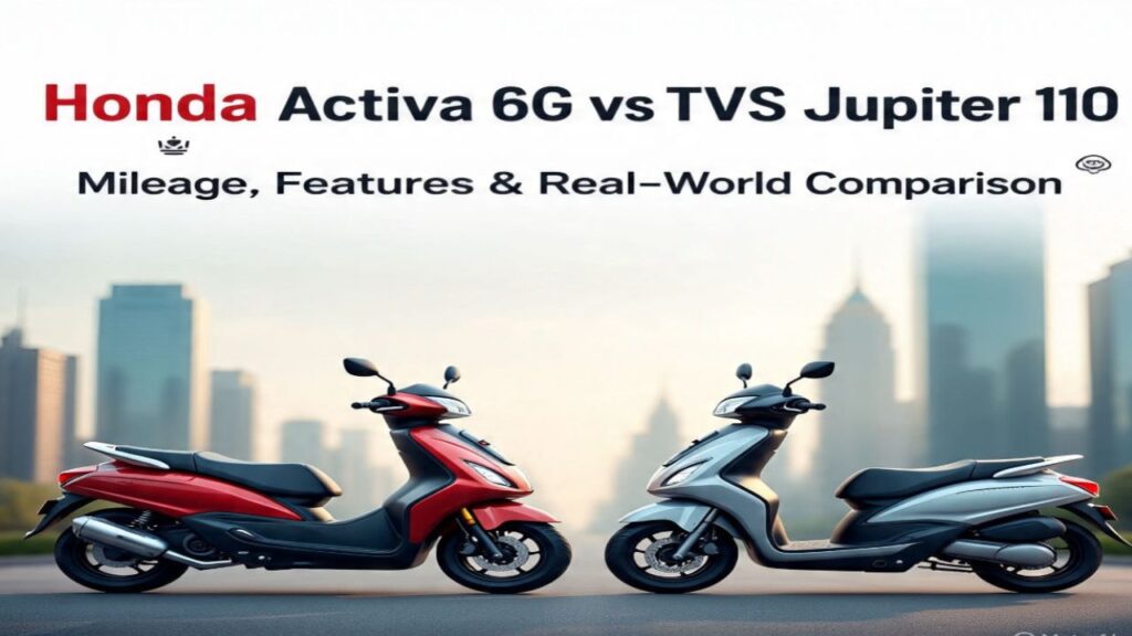 Compare the Honda Activa 6G and TVS Jupiter 110 in this detailed review. Find out which scooter offers better mileage, performance, features, and value for money for your daily office commute.